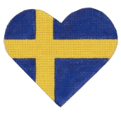 Swedish Flag Heart Painted Canvas Pepperberry Designs - 1