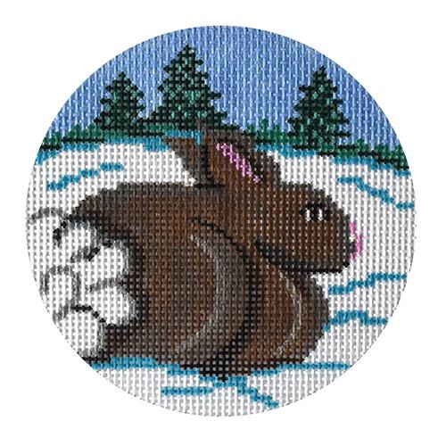 Sweet Bunny on 13 mesh Painted Canvas Patti Mann - 1