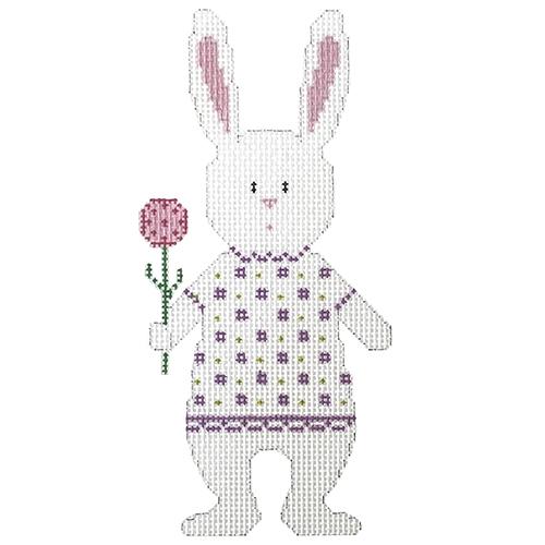 Sweet Little Bunny Girl with Stitch Guide Painted Canvas The Princess & Me - 1