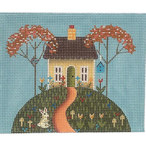 Sweet Spring Cottage Square Painted Canvas Painted Pony Designs - 1
