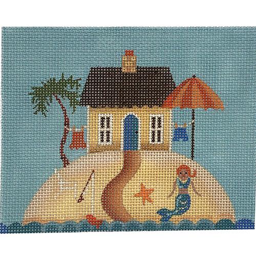 Sweet Summer Cottage Square Painted Canvas Painted Pony Designs - 1