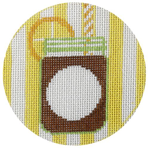 Sweet Tea Monogram Round Painted Canvas Rachel Donley - 1