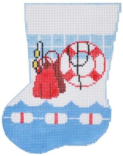 Swimmer Sock Painted Canvas Kathy Schenkel Designs - 1