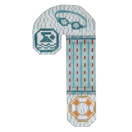 Swimming Candy Cane Painted Canvas Danji Designs - 1