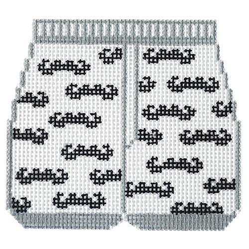 Swimming Trunks - Mustache Painted Canvas The Meredith Collection