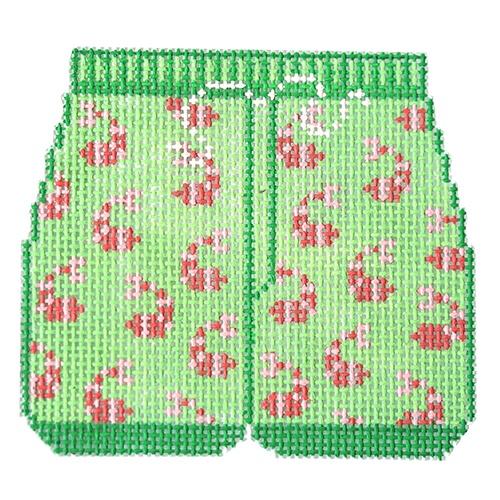Swimming Trunks Shrimp Painted Canvas The Meredith Collection - 1