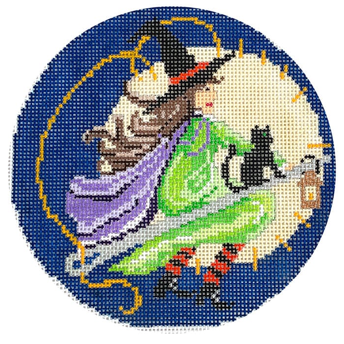 Tabitha the Stitch Witch Painted Canvas The Gingham Stitchery - 1