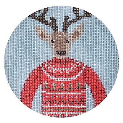 Tacky Sweater Party Reindeer Painted Canvas Burnett & Bradley - 1