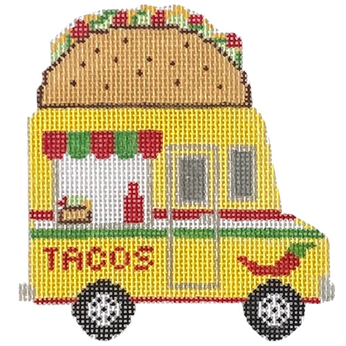 Taco Truck Painted Canvas SilverStitch Needlepoint - 1