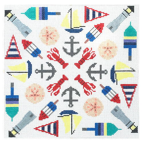 Take Me to Maine Pillow Painted Canvas Mopsey Designs - 1