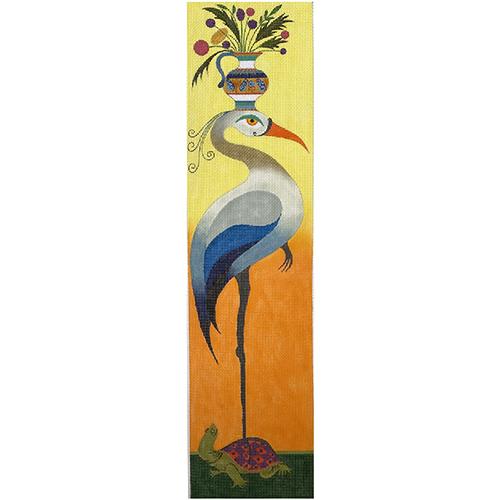 Tall & Long - Blue Crane Catching a Ride on 13 Painted Canvas Zecca