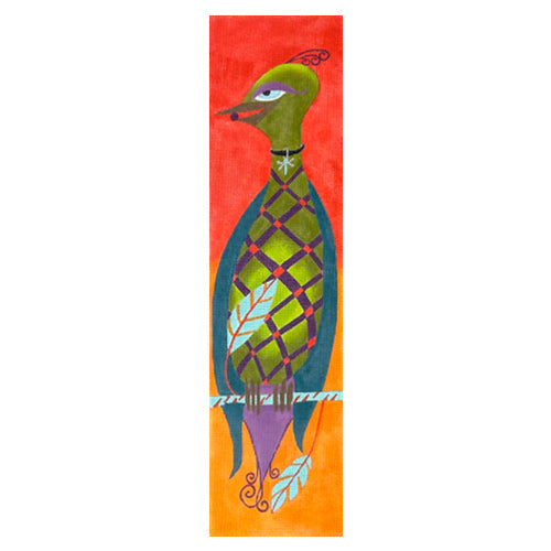 Tall & Long Coo Coo Bird on 13 Painted Canvas Zecca - 1