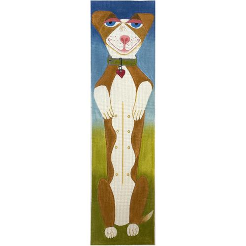 Tall & Long Dog Sitting Pitty on 13 Painted Canvas Zecca - 1