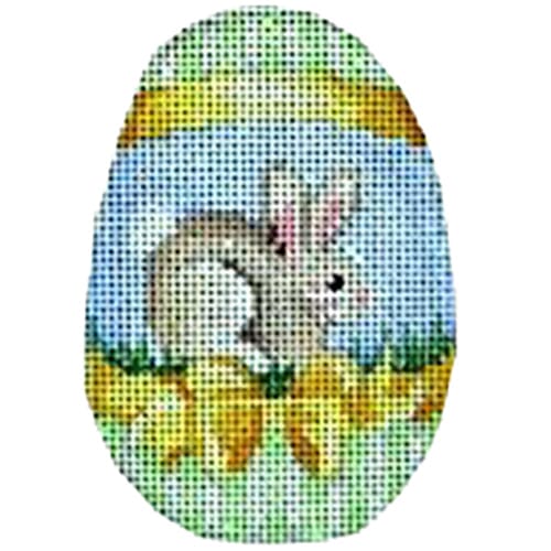 Tan Bunny / Yellow Bow Egg Painted Canvas Associated Talents