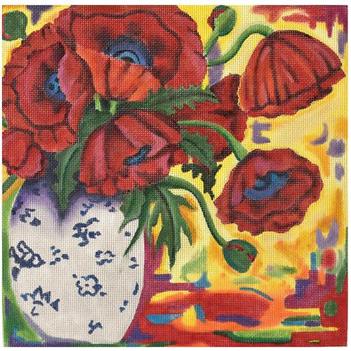 Tapestry Poppies Painted Canvas PLD Designs - 1