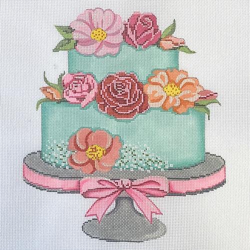 Teal Wedding Cake Painted Canvas Alice Peterson Company - 1