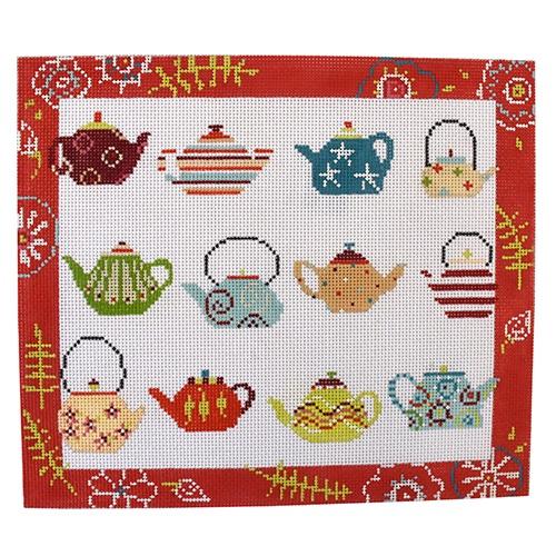 Teapots Painted Canvas Pippin - 1