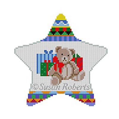Teddy Star Painted Canvas Susan Roberts Needlepoint Designs Inc. - 1