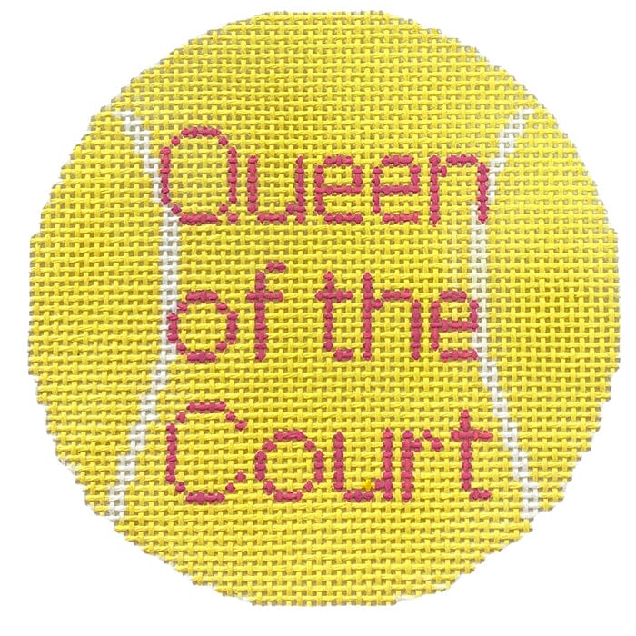 Tennis Ball Queen of the Court on 13 Painted Canvas Atlantic Blue Canvas - 1