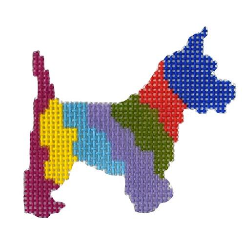 Terrier Painted Canvas The Plum Stitchery - 1