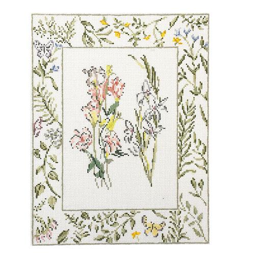 Texas Bluebells and Gladiolus Painted Canvas The Plum Stitchery - 1