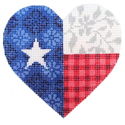 Texas Floral Heart Painted Canvas Kirk & Bradley - 1