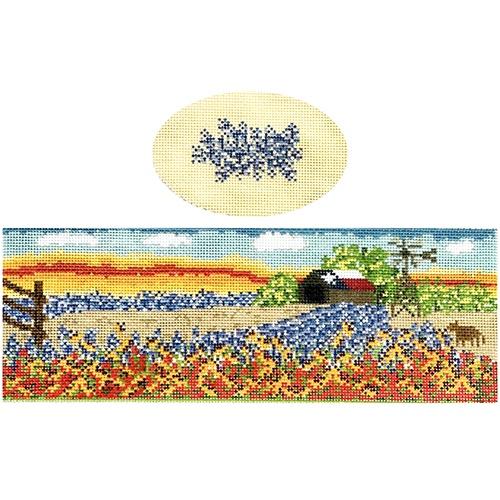 Texas Flowers Hinged Box with Hardware Painted Canvas Funda Scully - 1