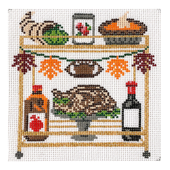 Thanksgiving Bar Cart Painted Canvas Morgan Julia Designs - 1