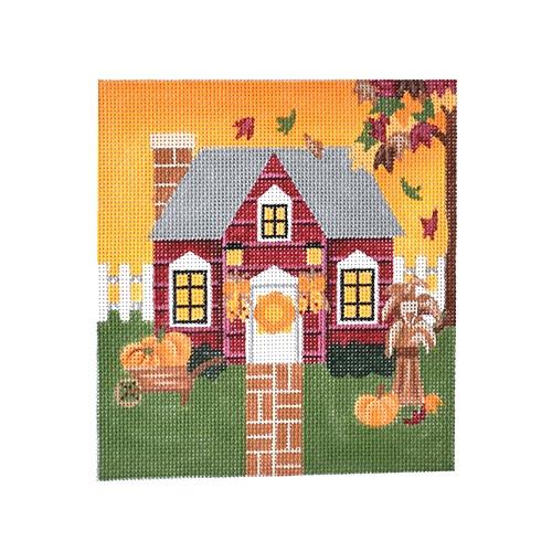 Thanksgiving Holiday House Painted Canvas Pepperberry Designs - 1