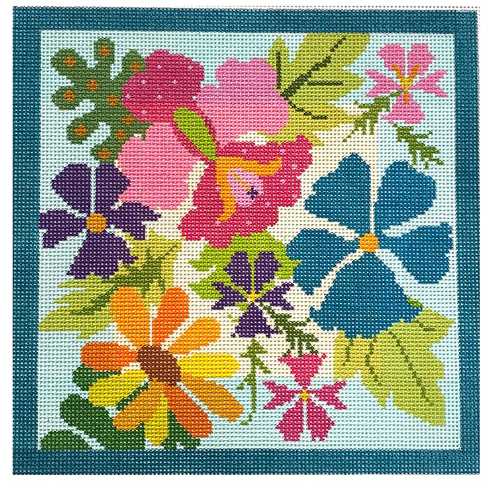The Bouquet on 13 mesh Painted Canvas NeedleDeeva - 1