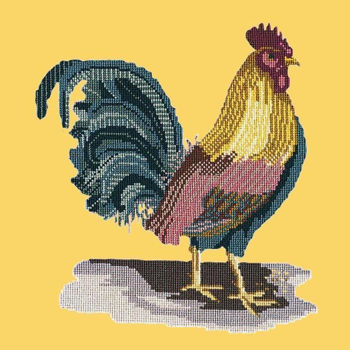 The Cockerel Needlepoint Kit Kits Elizabeth Bradley Design Sunflower Yellow 