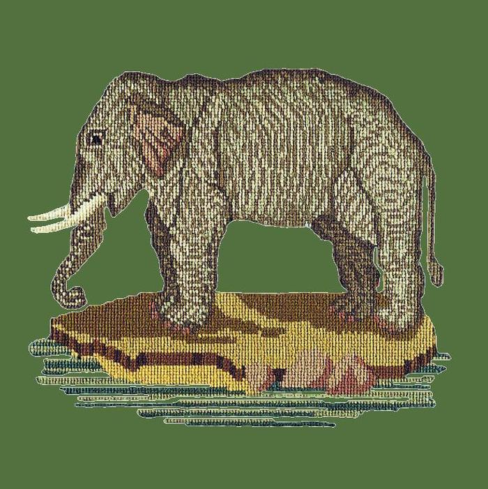 The Elephant Needlepoint Kit Kits Elizabeth Bradley Design Dark Green 