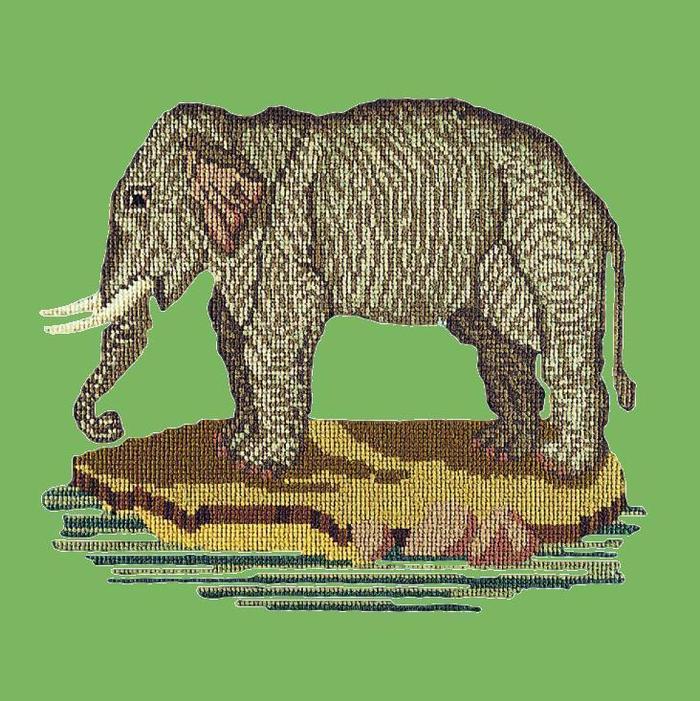 The Elephant Needlepoint Kit Kits Elizabeth Bradley Design Grass Green 