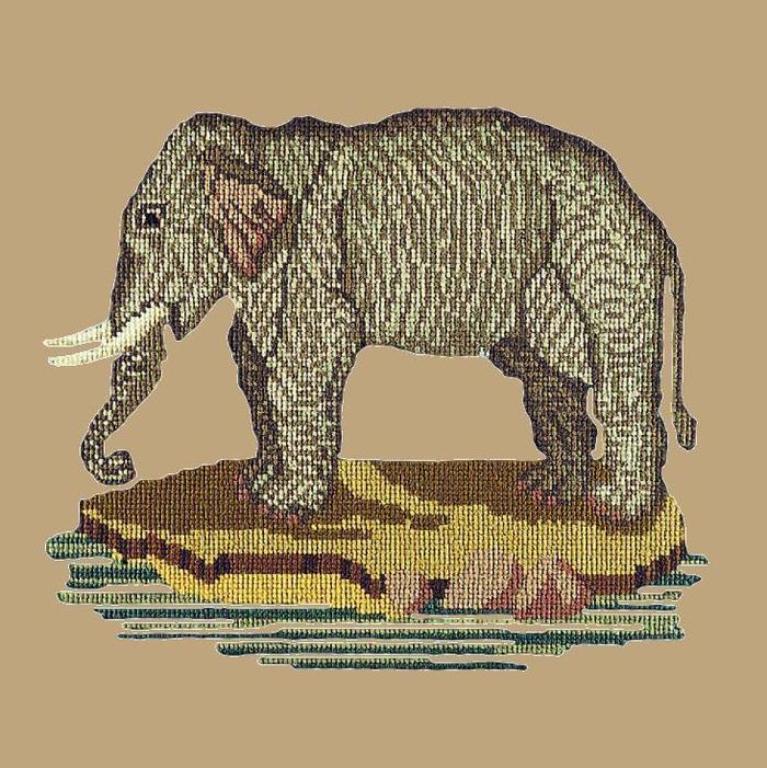 The Elephant Needlepoint Kit Kits Elizabeth Bradley Design Sand 