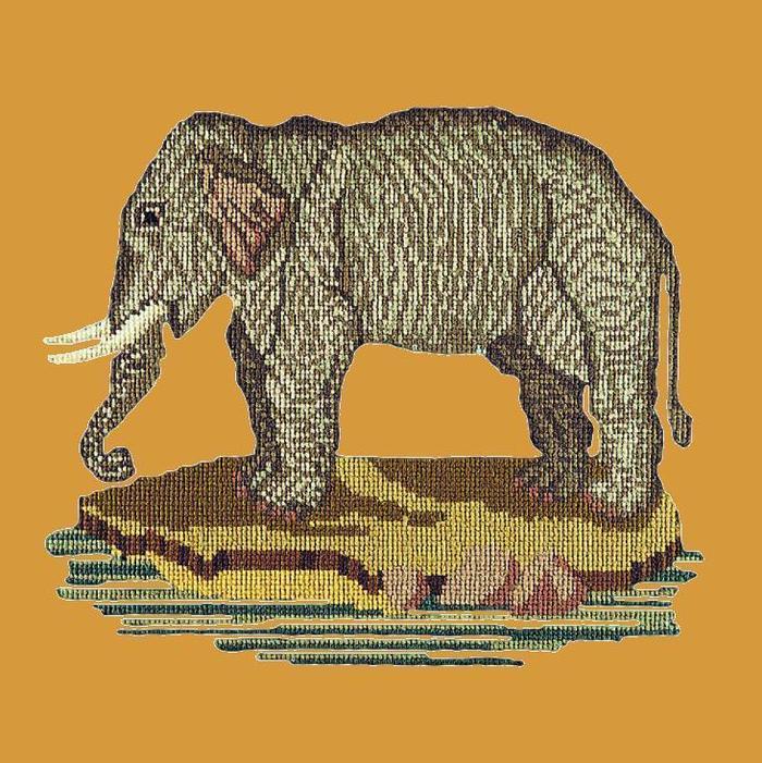 The Elephant Needlepoint Kit Kits Elizabeth Bradley Design Yellow 