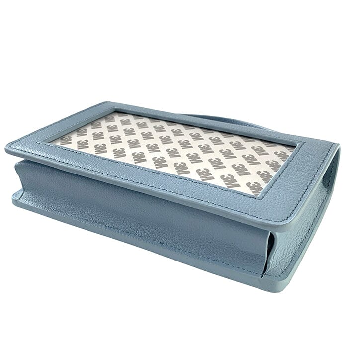 The Everyday Clutch Baby Blue + Silver Chain Leather Goods Rachel Barri Designs