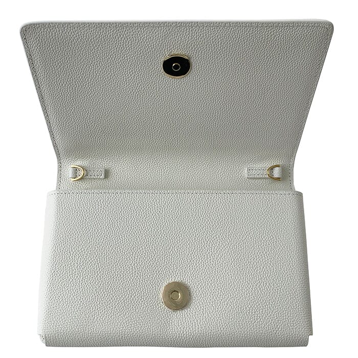 The Everyday Clutch Bone + Gold Chain Leather Goods Rachel Barri Designs - 3