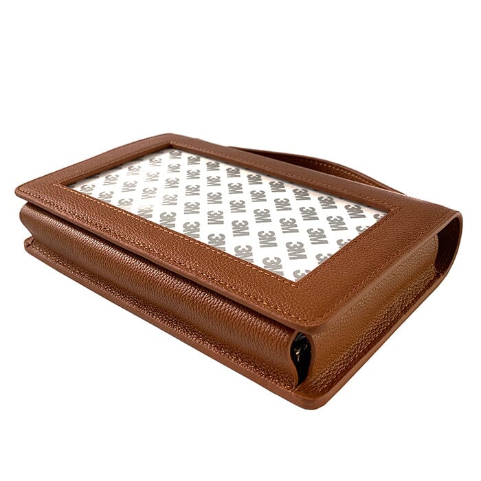 The Everyday Clutch   Cognac + Gold Chain Leather Goods Rachel Barri Designs