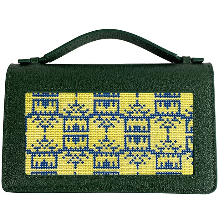 The Everyday Clutch Green w/Gold Chain Leather Goods Rachel Barri Designs - 1