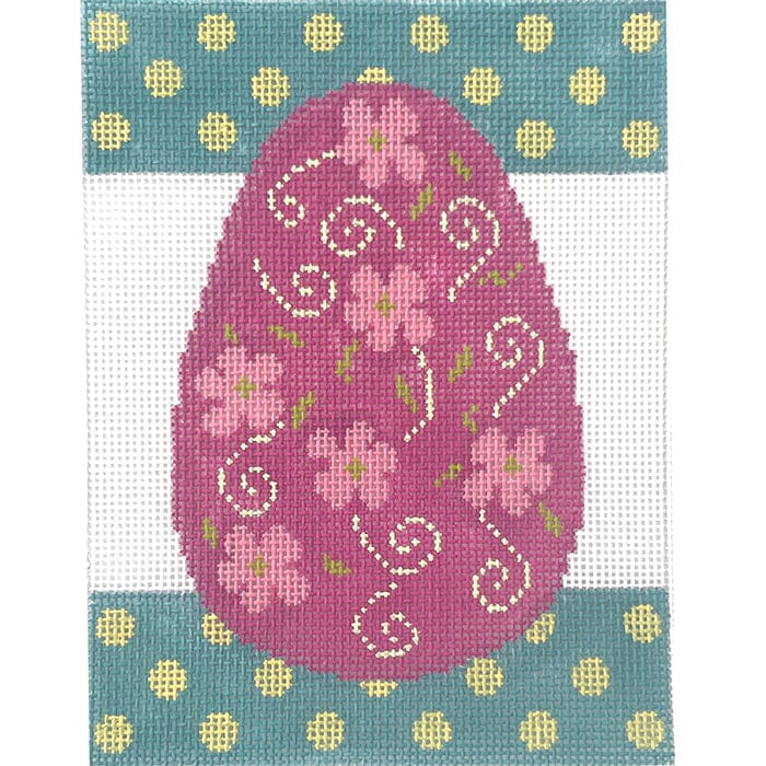 The Floral Egg Painted Canvas NeedleDeeva - 1