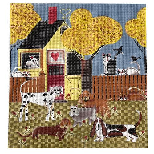 The Gang - Dogs & Cats Painted Canvas Ewe & Eye