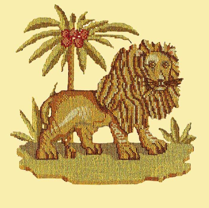 The Lion Needlepoint Kit Kits Elizabeth Bradley Design Butter Yellow 