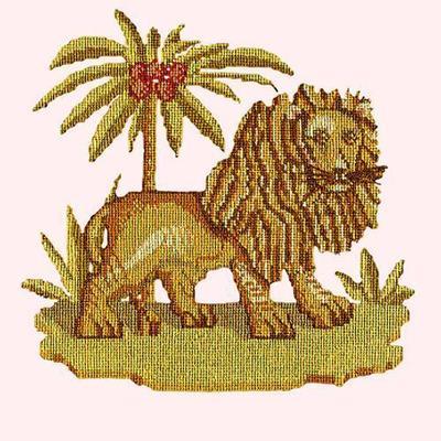 The Lion Needlepoint Kit Kits Elizabeth Bradley Design Cream 