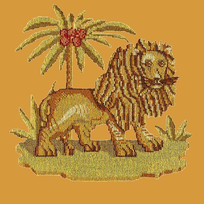 The Lion Needlepoint Kit Kits Elizabeth Bradley Design Yellow 