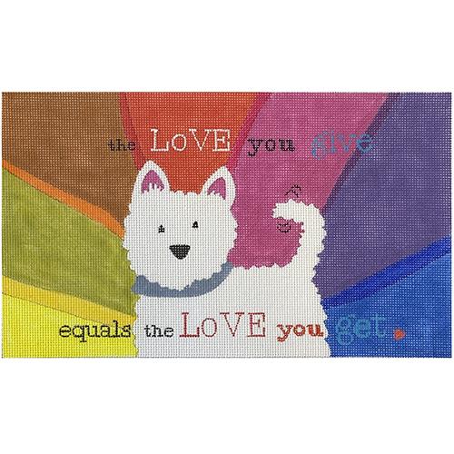 The Love You Give a Dog on 18 Painted Canvas Tango and Chocolate - 1