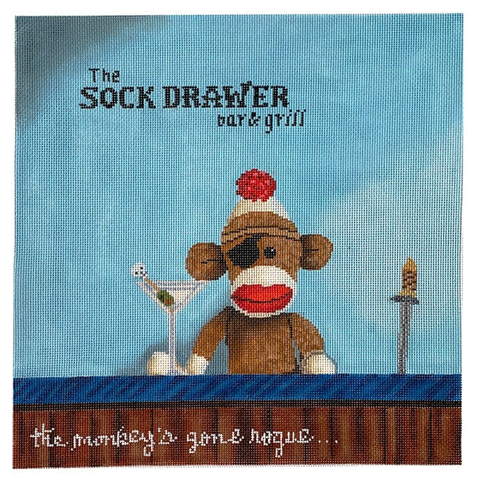 The Monkey's Gone Rogue Painted Canvas CBK Needlepoint Collections