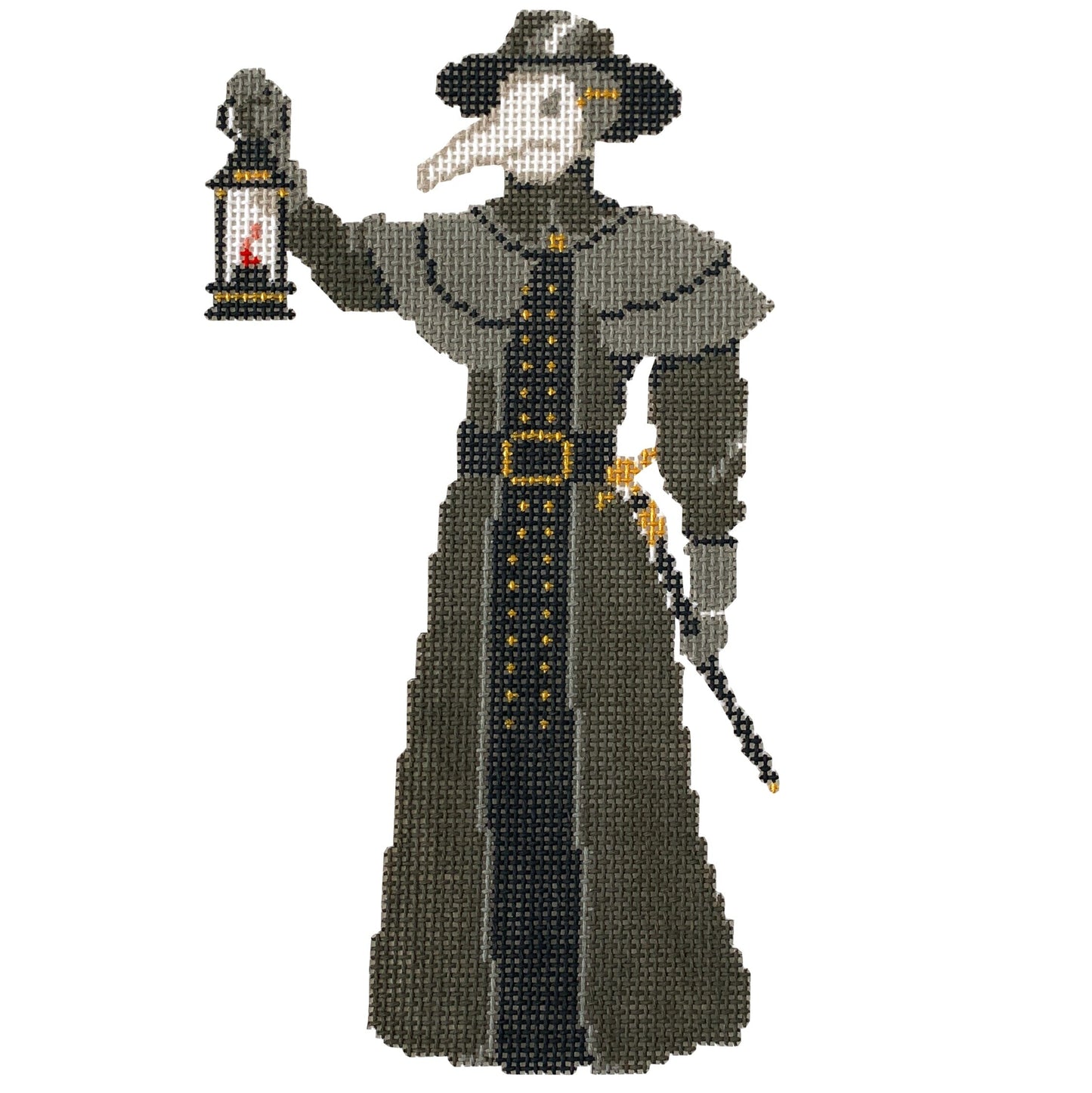 The Plague Doctor Painted Canvas The Plum Stitchery