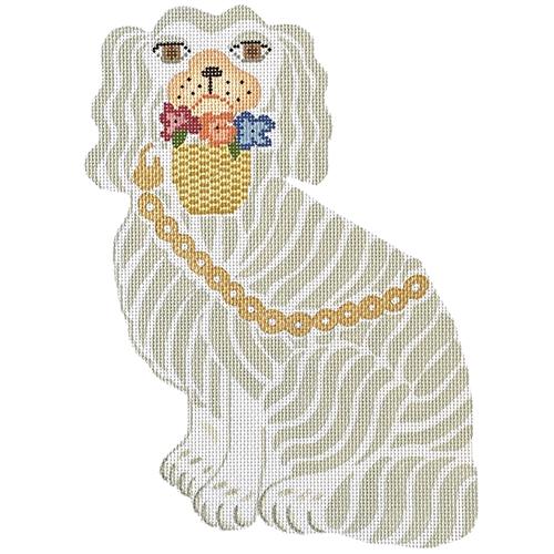 The Silver Fox Left Facing Painted Canvas The Plum Stitchery - 1