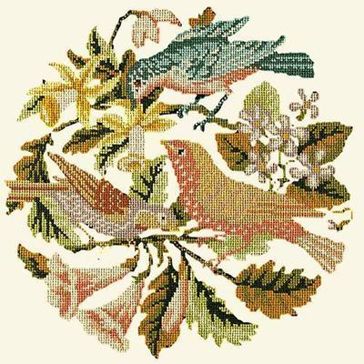 The Three Birds Needlepoint Kit Kits Elizabeth Bradley Design Winter White 