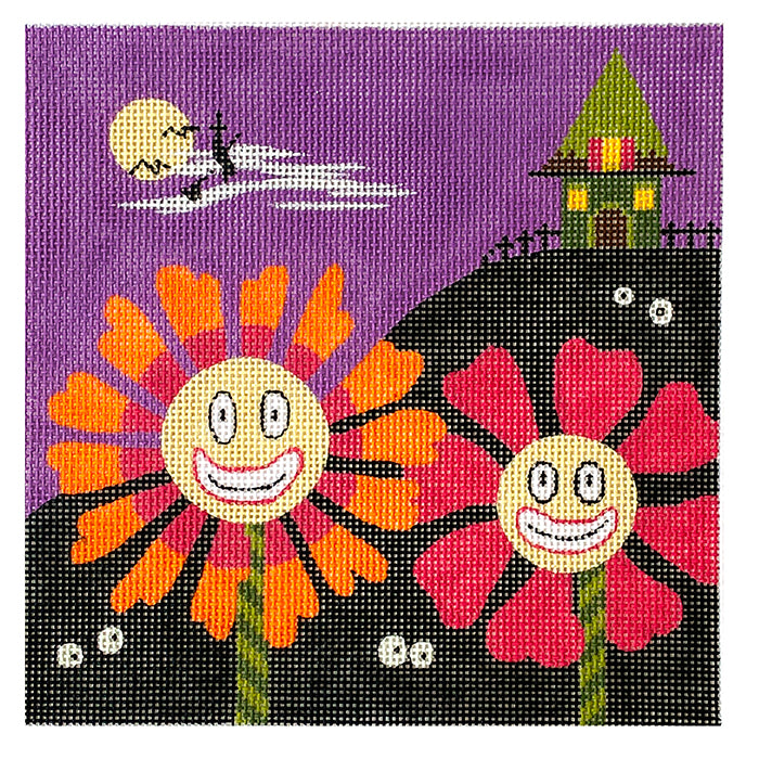 The Witches Garden 13 mesh Painted Canvas Eye Candy Needleart - 1